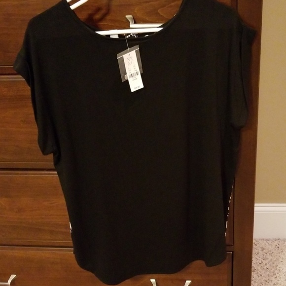 New York & Company black animal print top - Picture 3 of 3